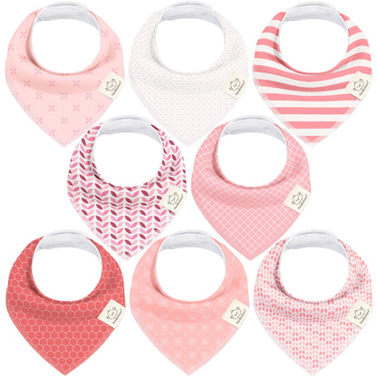 KeaBabies 8pk Organic Baby Bandana Bibs for Drooling Teething, Pets & Paws