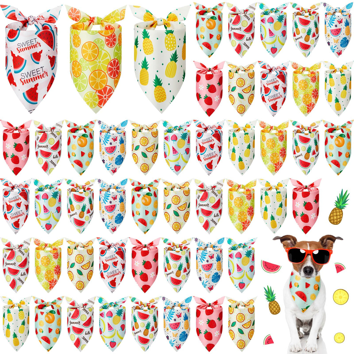 Weewooday 50 Pcs Fall Dog Bandanas Bulk for Autumn Pet Soft Bibs Adjustable Squirrel Fox Hedgehog Kerchief Bandana for Small Medium Large Grooming Accessories (Fall Animals, 25.6 x 17.7 x 17.7 Inch)