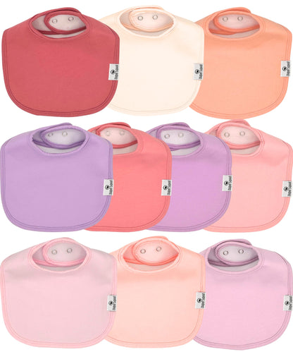 Diaper Squad 10-Pack Organic Cotton Baby Bibs for Baby Boy, Girl