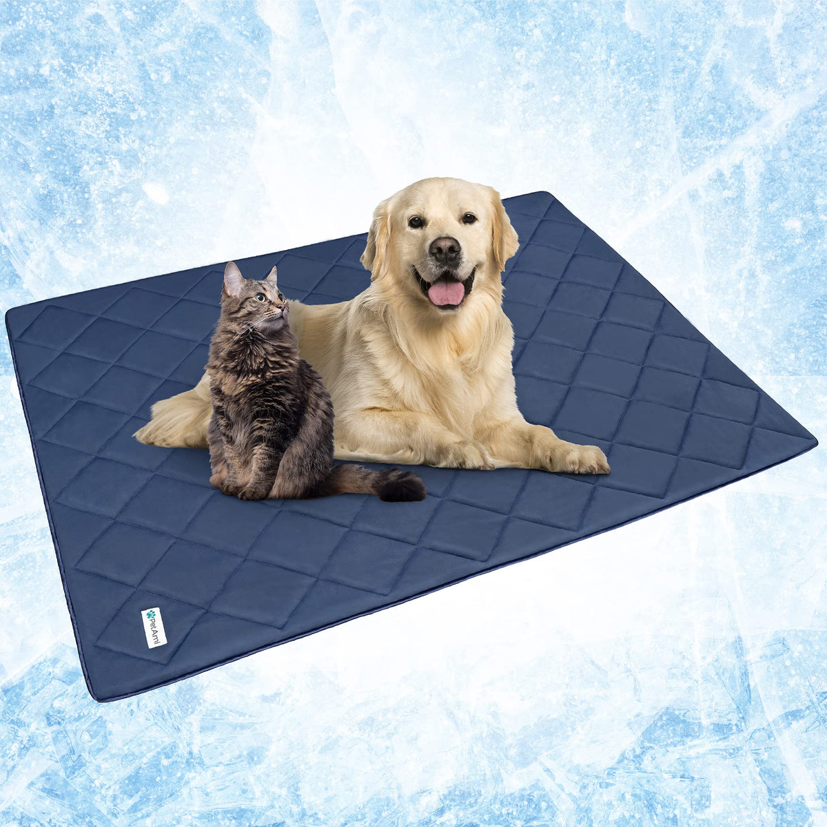 PetAmi Cooling Dog Blanket Lightweight Soft for Large Pet Cat, 40x60 Navy