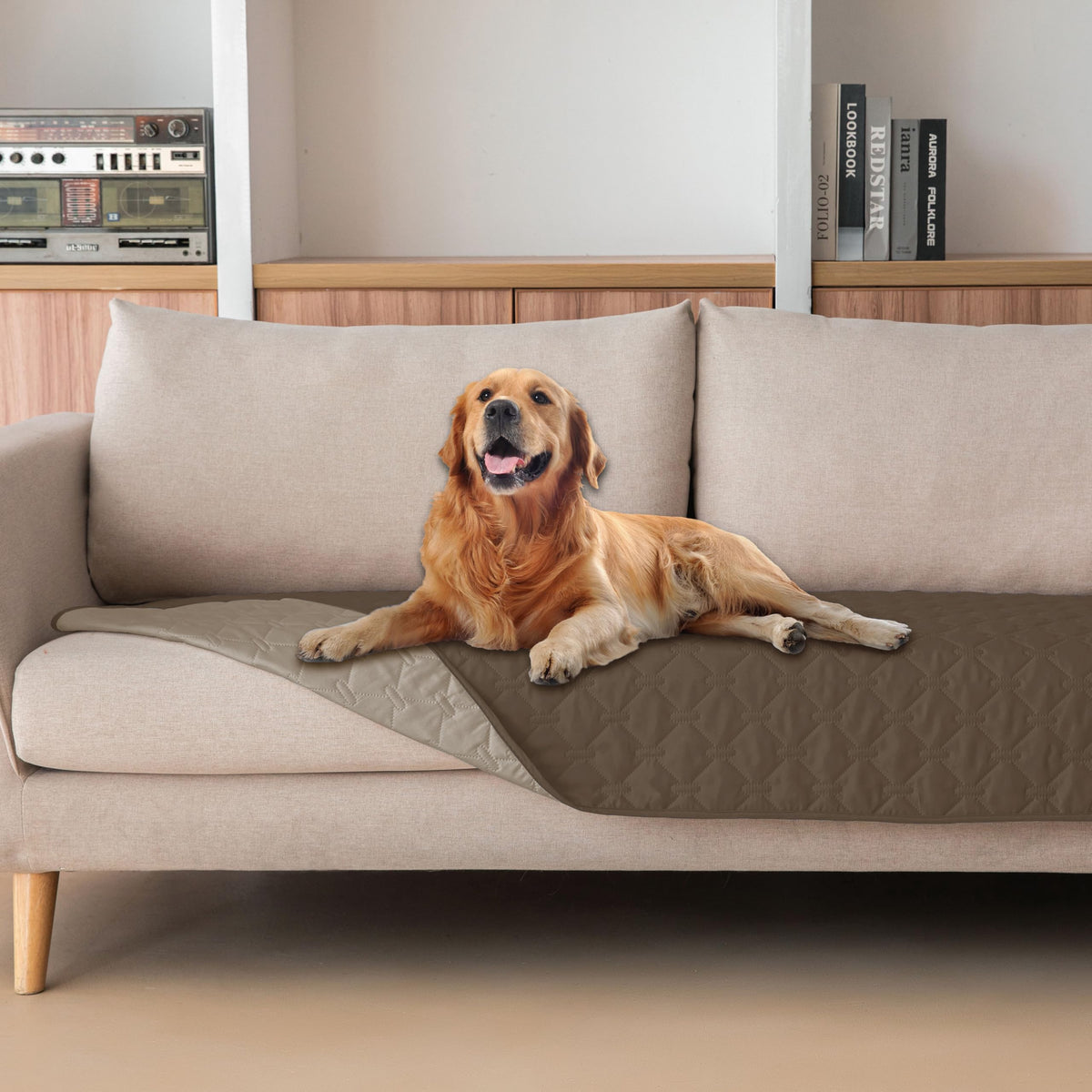 gogobunny Waterproof Pet Blanket for Bed, Washable Couch Cover for Dog Cat