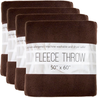 (24 Pack) Bulk Fleece 50x60 Throw Blankets for Wedding Favors, Homeless Women, Men, Homes, Bed, Sofa, Couch, Office, Pet Blankets, Travel | Soft Warm Lightweight Throw Blankets in Bulk (Black)