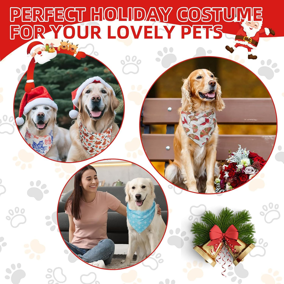 PAWCHIE Halloween Dog Bandanas 100 Packs, Holiday Bulk Pet Bibs Colorful Pet Triangle Scarf Pet Bandanas Plaid Festival Style for Small to Large Dogs Puppies Cats, Halloween & Thanksgiving & Christmas
