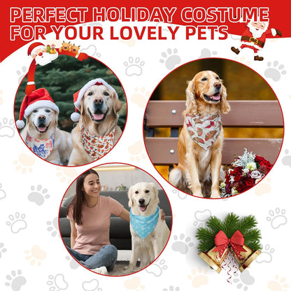 PAWCHIE Halloween Dog Bandanas 100 Packs, Holiday Bulk Pet Bibs Colorful Pet Triangle Scarf Pet Bandanas Plaid Festival Style for Small to Large Dogs Puppies Cats, Halloween & Thanksgiving & Christmas