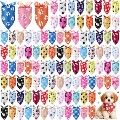Abbylike 100 Pcs Summer Hawaiian Dog Bandanas Bulk, Tropical Fruits