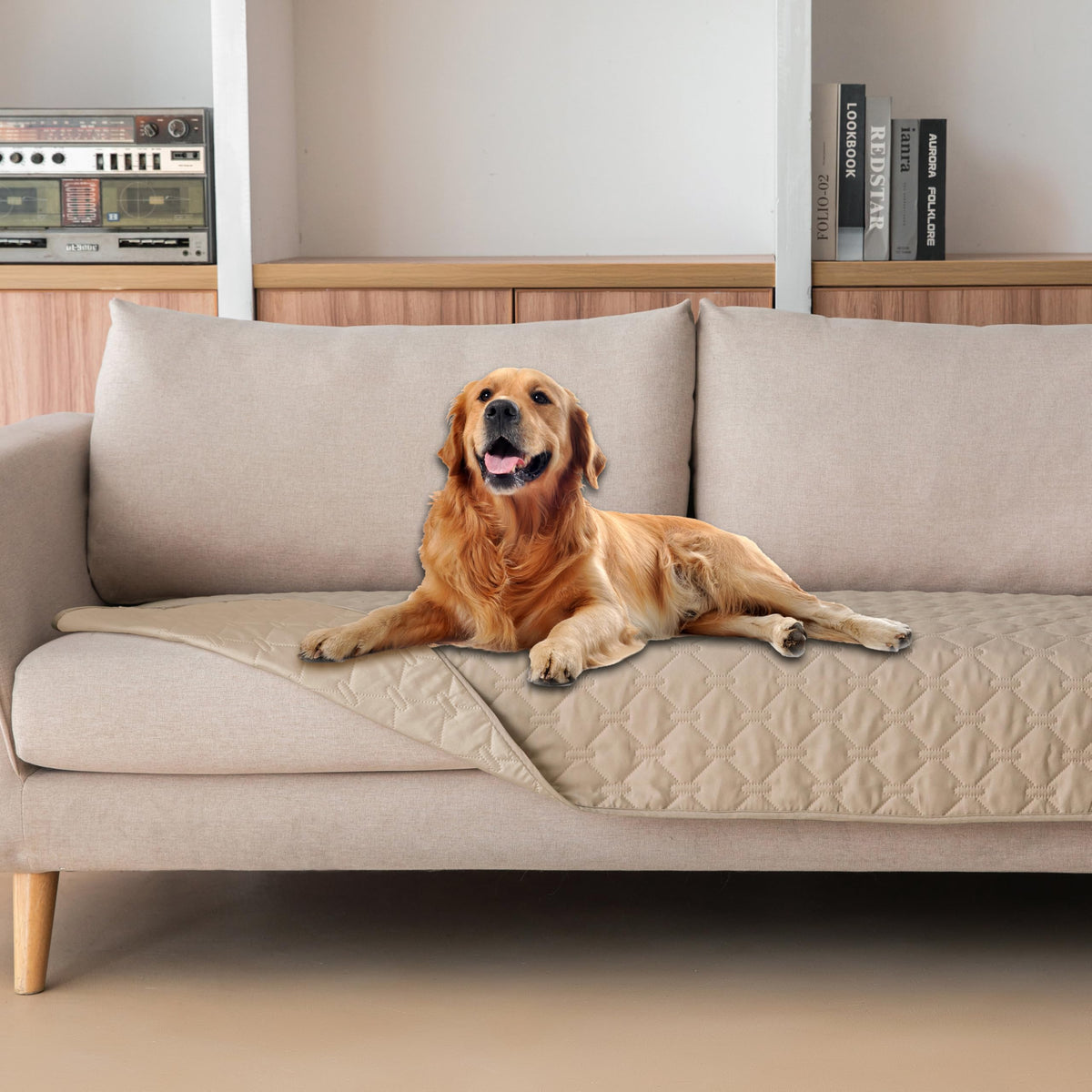 gogobunny Waterproof Pet Blanket for Bed, Washable Couch Cover for Dog Cat