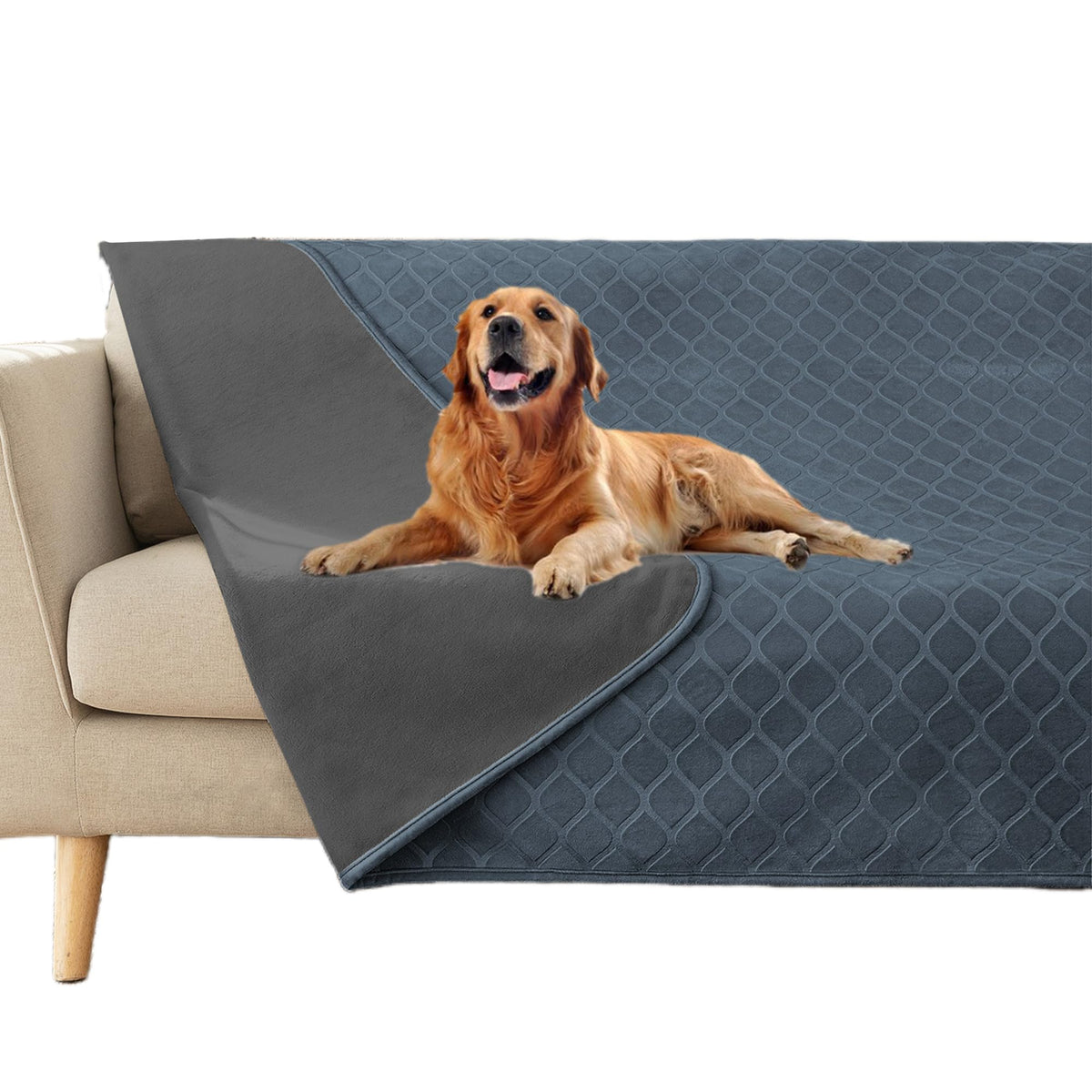 Waterproof Dog Blanket, Soft Reversible Throw for Couch & Bed Protection