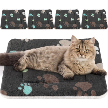 Tuanse 4 Pack Soft Pet Bed Mat Small Dog Crate Fleece
