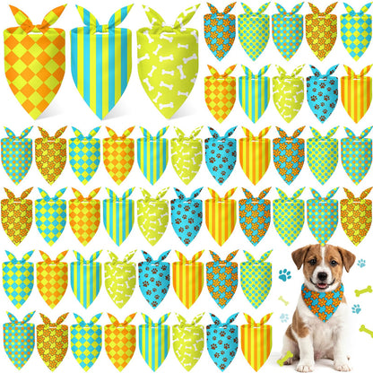 Weewooday 50 Pcs Fall Dog Bandanas Bulk for Autumn Pet Soft Bibs Adjustable Squirrel Fox Hedgehog Kerchief Bandana for Small Medium Large Grooming Accessories (Fall Animals, 25.6 x 17.7 x 17.7 Inch)