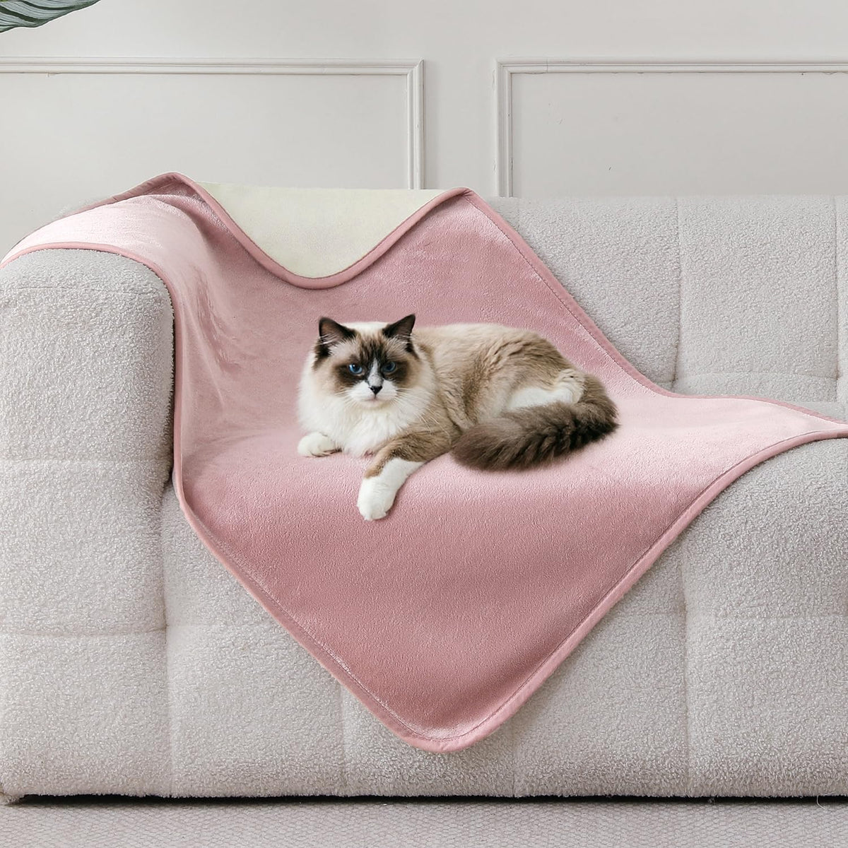 Waterproof Blanket Bed Cover 60"x80" for Adults or Pets, Dusty Pink
