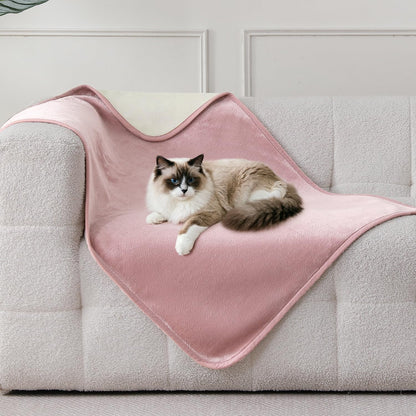 Waterproof Blanket Bed Cover 60"x80" for Adults or Pets, Dusty Pink