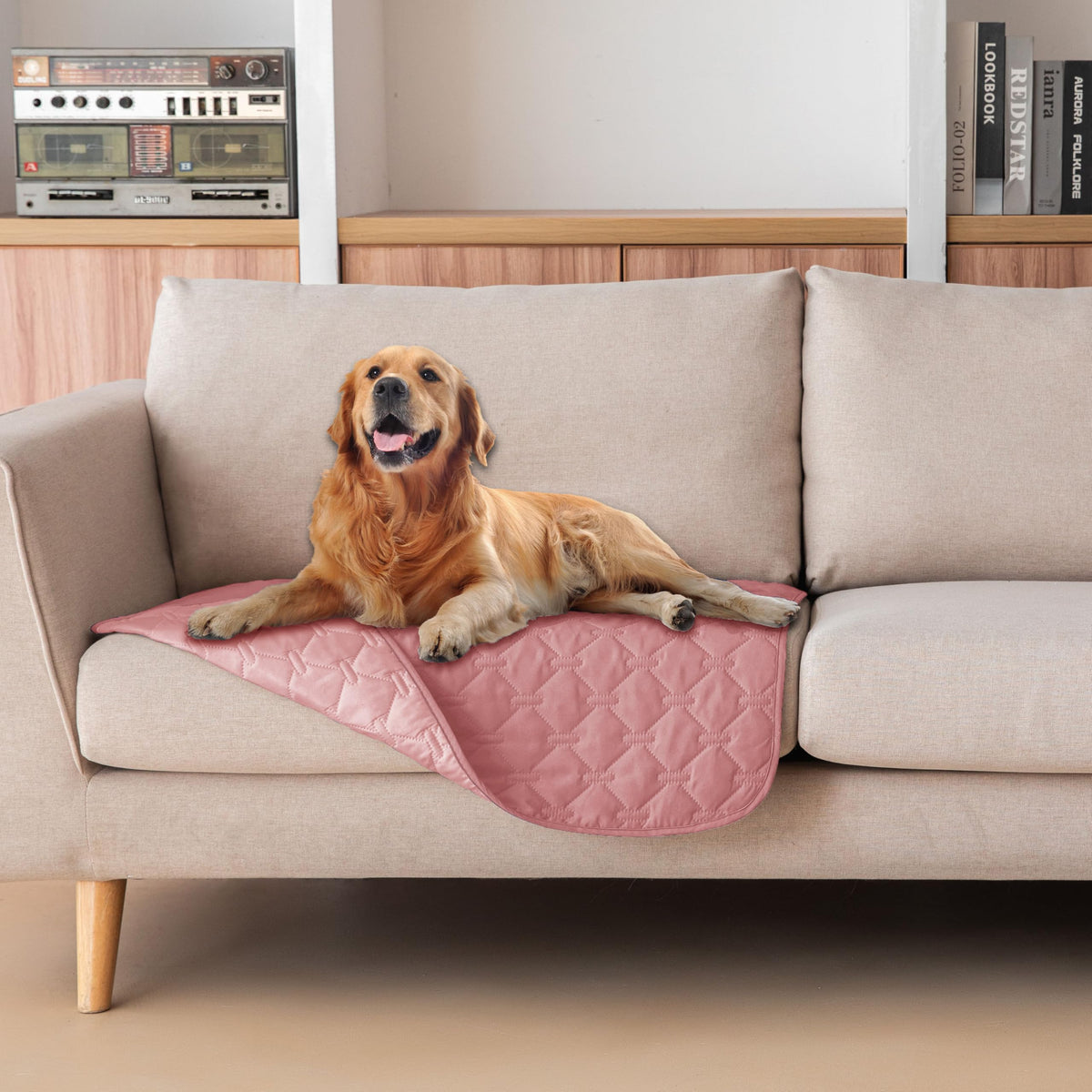 gogobunny Waterproof Pet Blanket for Bed, Washable Couch Cover for Dog Cat