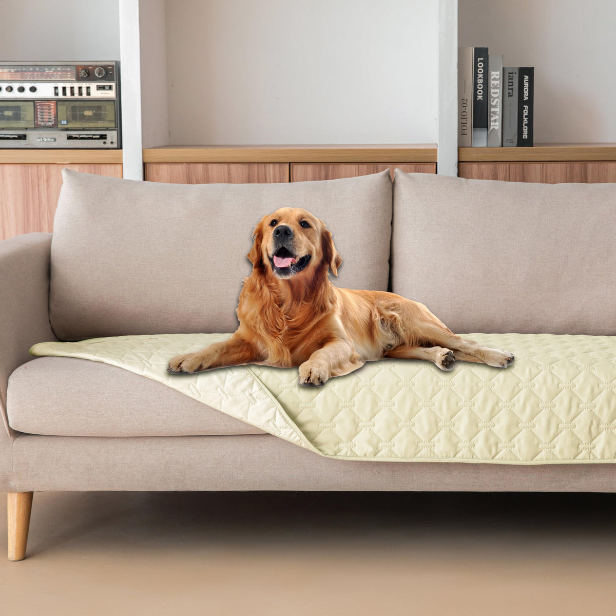 gogobunny Waterproof Pet Blanket for Bed, Washable Couch Cover for Dog Cat