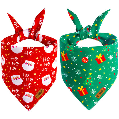 Halloween Dog Bandanas - 2 Pack Reversible Pumpkin and Bat Pet Scarf for Boys and Girls | Fall Dog Bibs | Premium Durable Fabric | Holiday Dog Bandana for Small and Medium Dogs (Small)