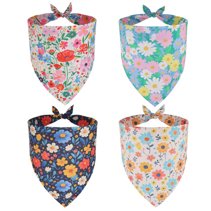 ADOGGYGO 4 Pack Dog Bandana Christmas Pet Scarf Triangle Bibs Kerchief Set Pet Christmas Costume Accessories Decoration for Large and X-Large Dogs (X-Large)