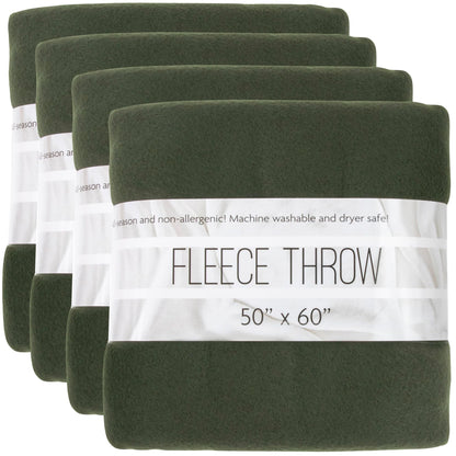 (24 Pack) Bulk Fleece 50x60 Throw Blankets for Wedding Favors, Homeless Women, Men, Homes, Bed, Sofa, Couch, Office, Pet Blankets, Travel | Soft Warm Lightweight Throw Blankets in Bulk (Black)