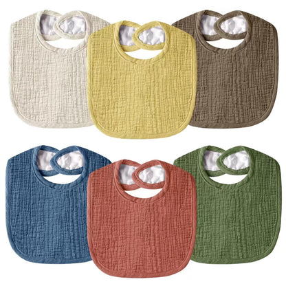 Muslin Baby Bibs for Unisex Boys Girls, Cotton Drool Bibs, Adjustable Newborn Bibs for Drooling and Teething