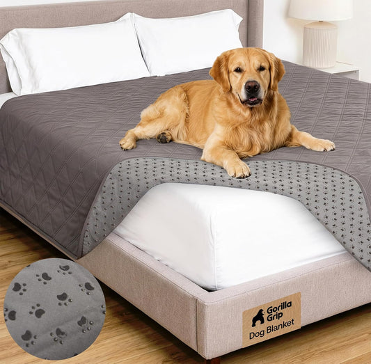 GORILLA GRIP® Waterproof Dog Blanket, Couch Cover for Dogs, 82x102 Charcoal