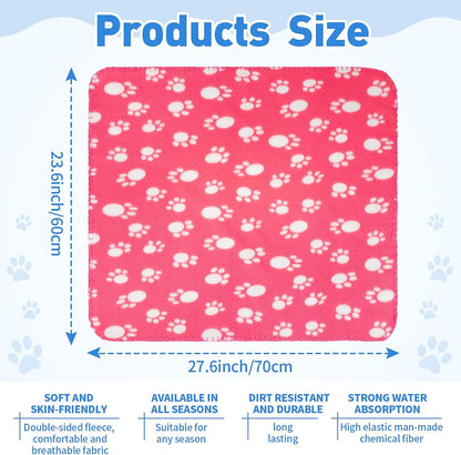 Tatuo 10 Pcs Puppy Blanket for Dog Cat, 24 x 28 Inch, Bright Color