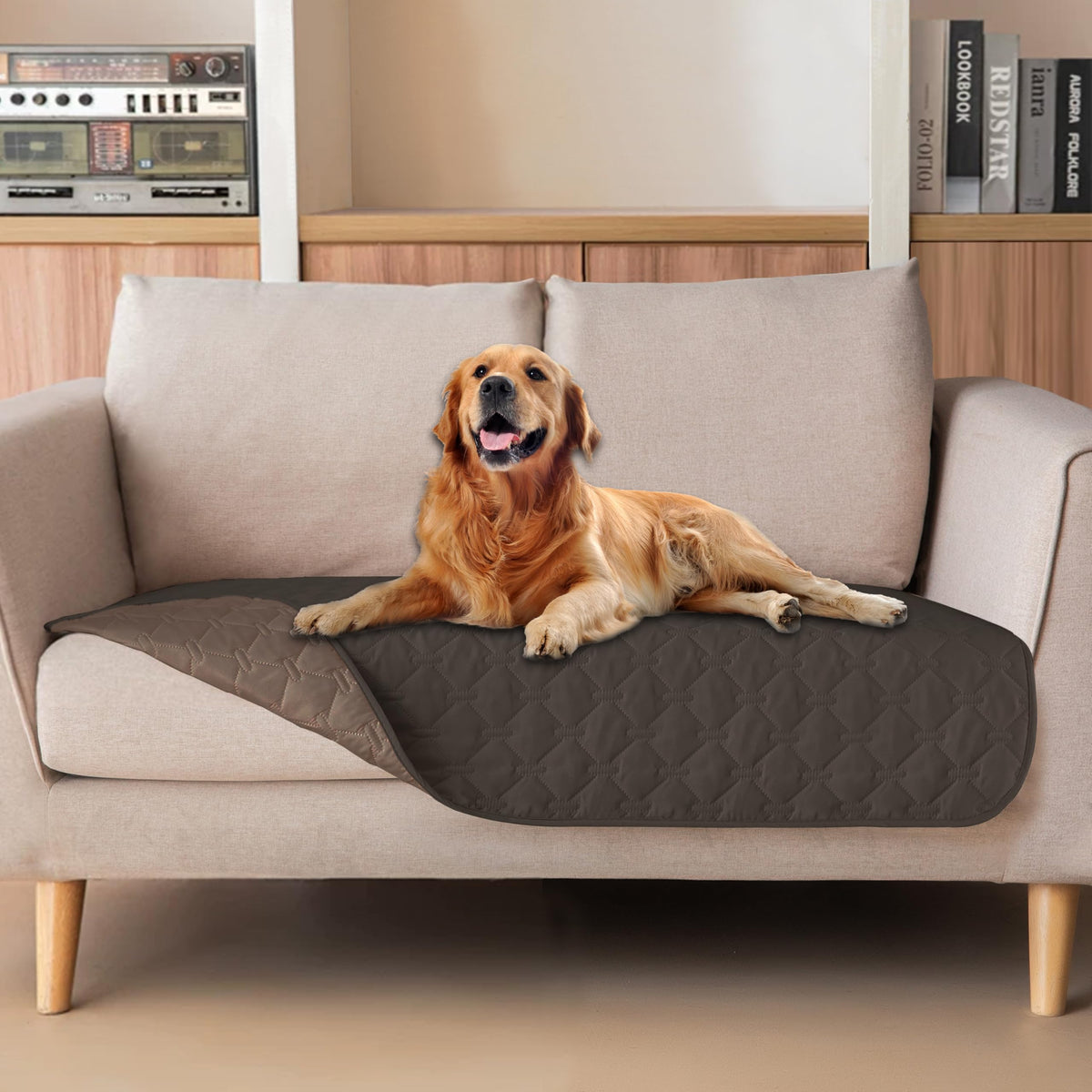 gogobunny Waterproof Pet Blanket for Bed, Washable Couch Cover for Dog Cat