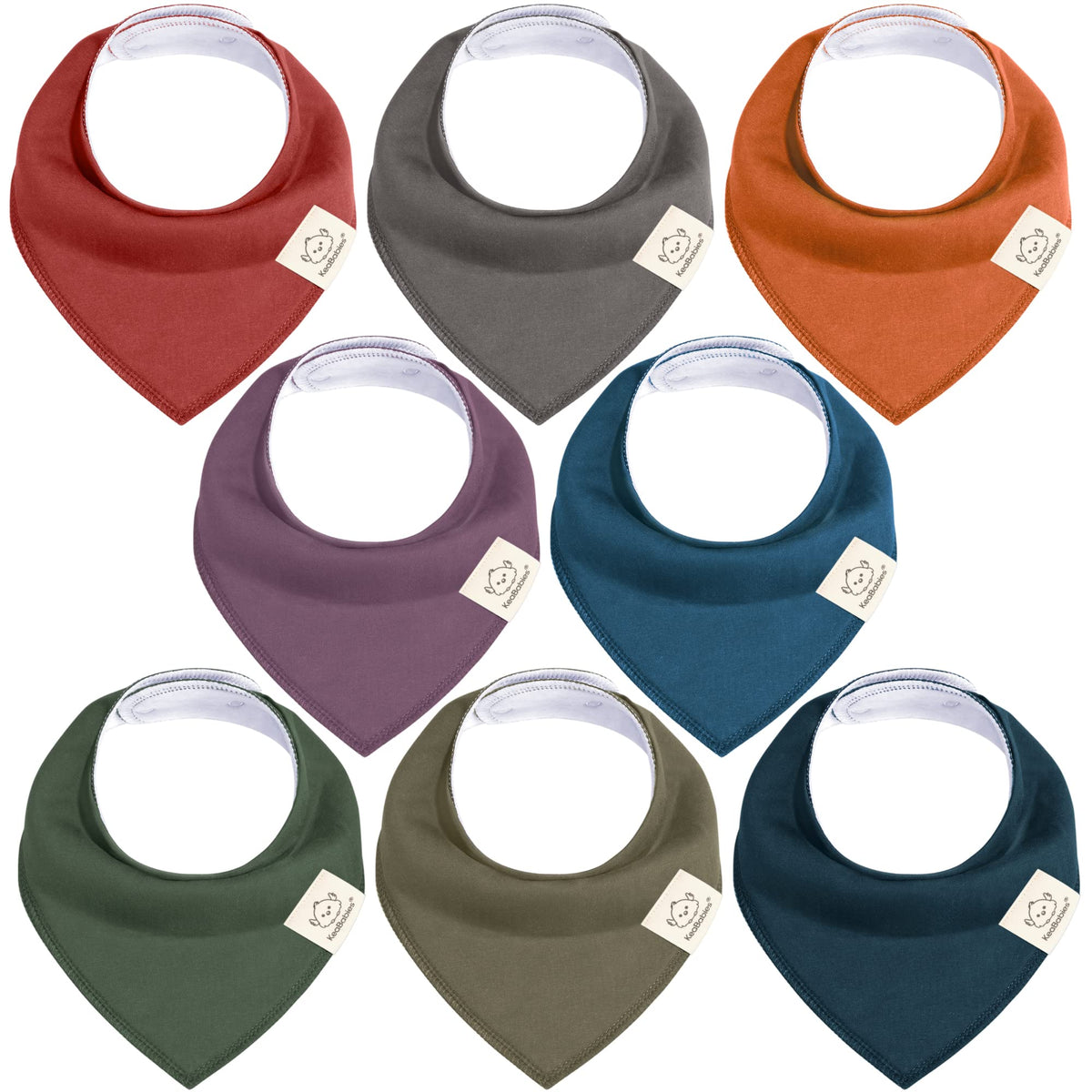KeaBabies 8pk Organic Baby Bandana Bibs for Drooling Teething, Pets & Paws