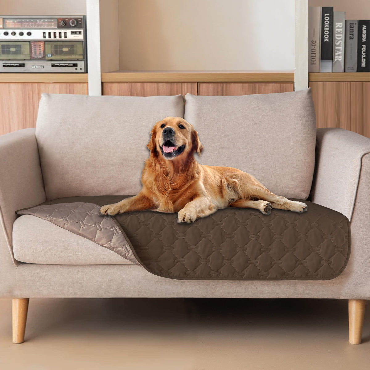 gogobunny Waterproof Pet Blanket for Bed, Washable Couch Cover for Dog Cat