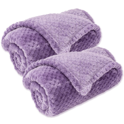 Warm Soft Fuzzy Dog or Cat Blanket, Plush Fleece Throws for Puppy, Kitten, Medium, Large Dogs - Blue (M/32" x 40")