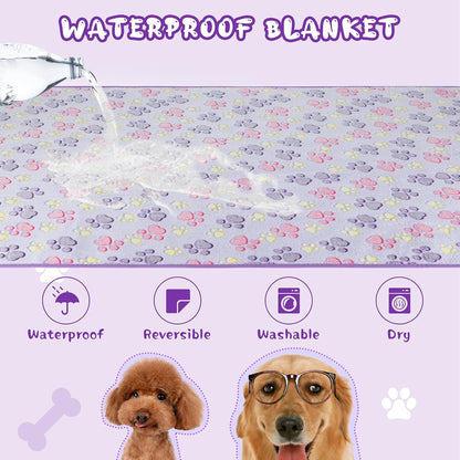 YUEPET 2 Pack Puppy Waterproof Blankets for Small Dogs, Dog Blanket 23"x16"