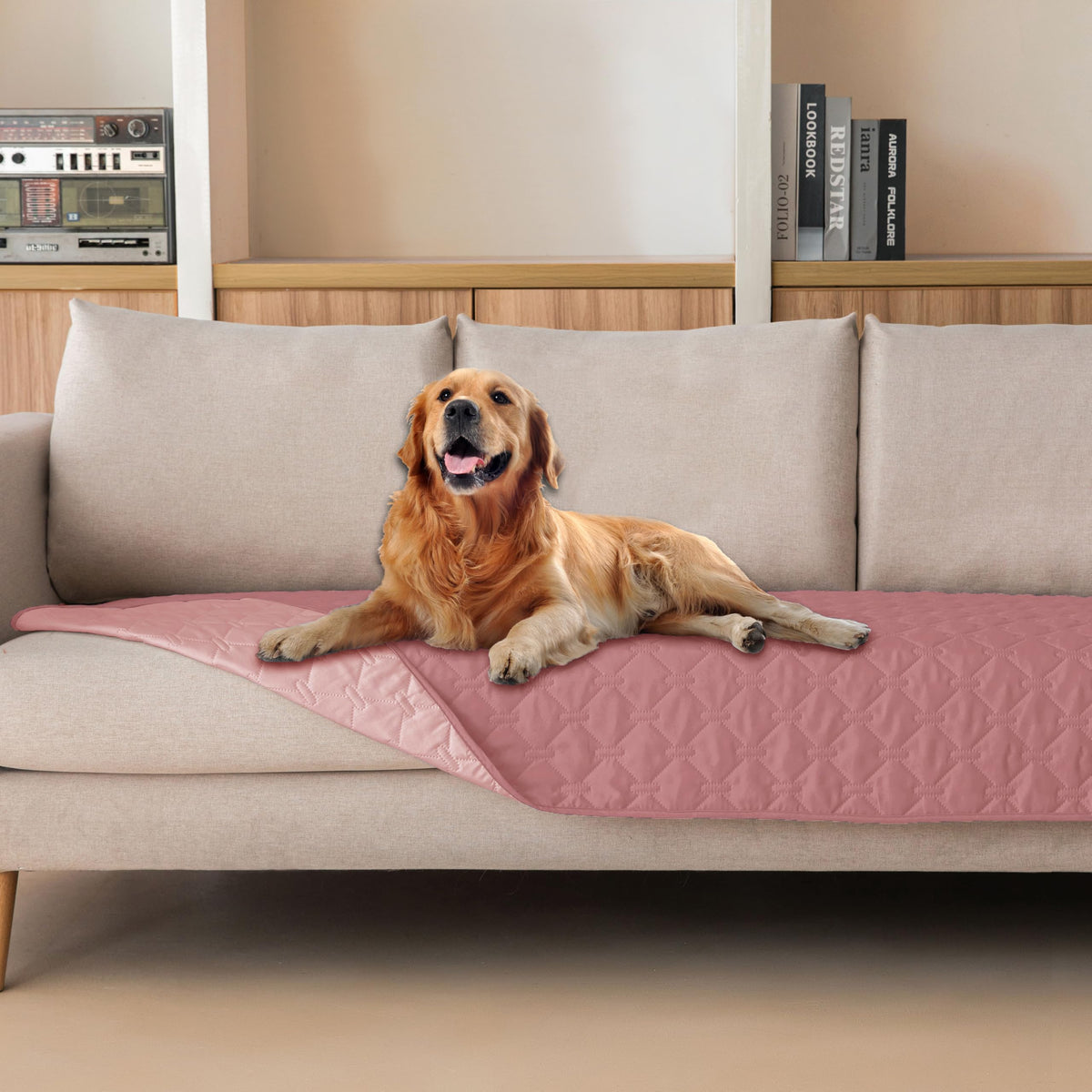gogobunny Waterproof Pet Blanket for Bed, Washable Couch Cover for Dog Cat