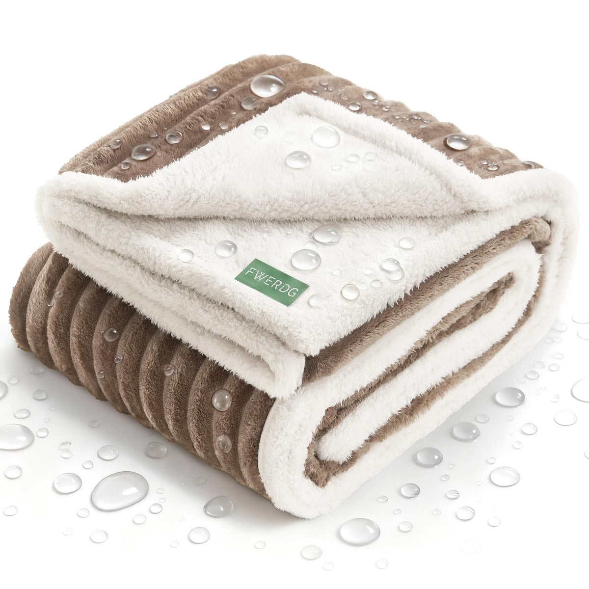 Waterproof Dog Blanket for Couch - Washable Medium Pet Blanket for Furniture Protector, Cozy Fleece Calming Dog Crate Blankets for Indoors & Outdoors, Cream, 30"x40"