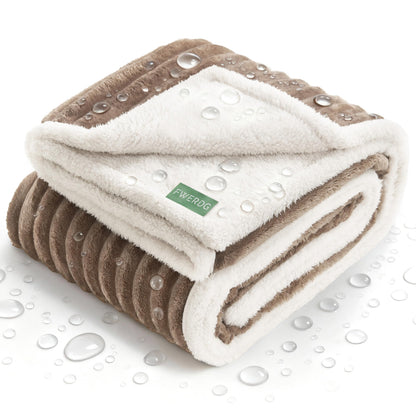 Waterproof Dog Blanket for Couch - Washable Medium Pet Blanket for Furniture Protector, Cozy Fleece Calming Dog Crate Blankets for Indoors & Outdoors, Cream, 30"x40"