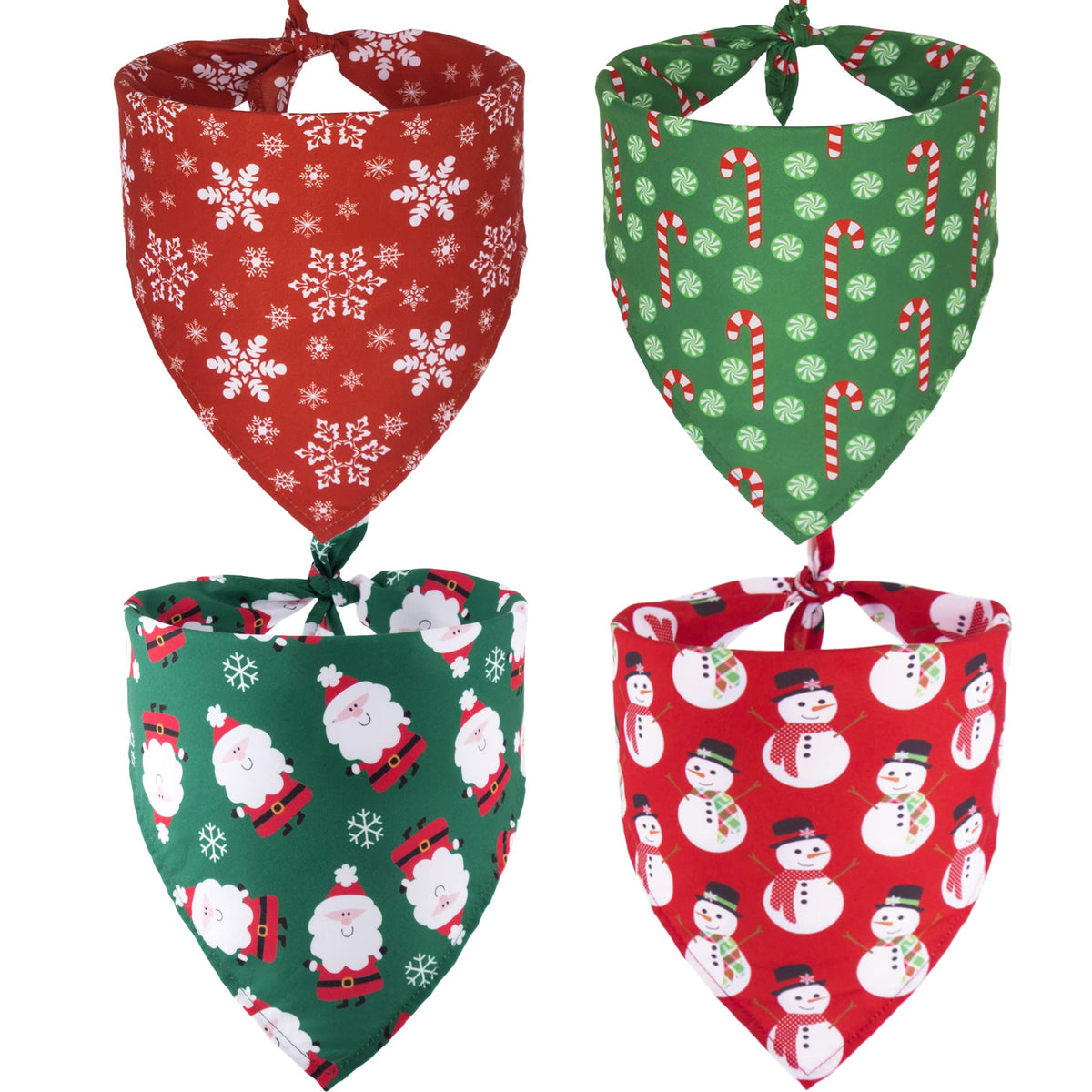 ADOGGYGO 4 Pack Dog Bandana Christmas Pet Scarf Triangle Bibs Kerchief Set Pet Christmas Costume Accessories Decoration for Large and X-Large Dogs (X-Large)