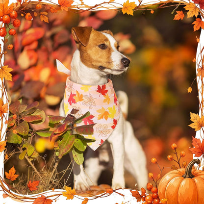 72 Pack Fall Dog Bandanas Bulk Autumn Triangle Pet Scarfs