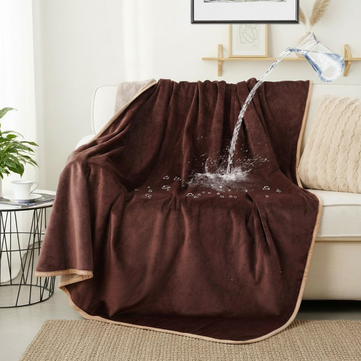 Waterproof Dog Blankets for Large Dogs 50"x60" Dark Grey