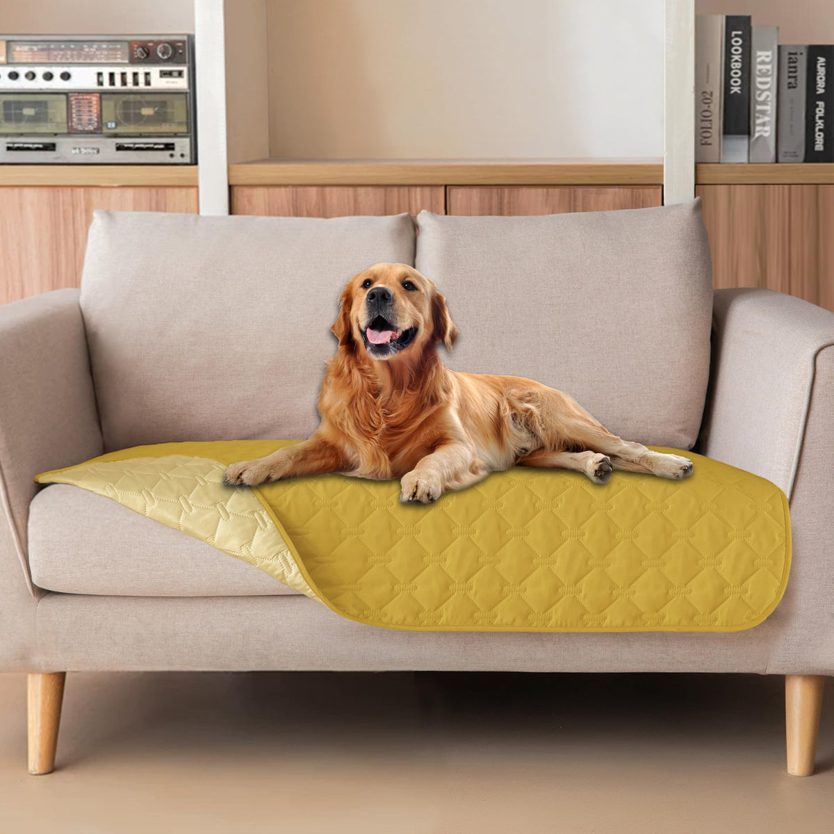gogobunny Waterproof Pet Blanket for Bed, Washable Couch Cover for Dog Cat