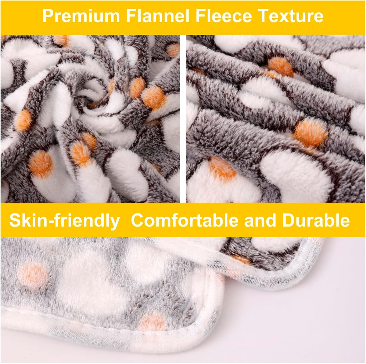 MIWOPET 3 Pack Fleece Pet Blankets Warm Bed Throw for Dogs & Cats 30x20in