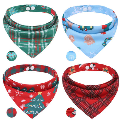 PAWCHIE Dog Bandanas Small Reversible Styles Pet Triangle Scarf Bibs - Adjustable with Two Snaps - Kerchief Set Accessories for Dogs, Puppy, Cats