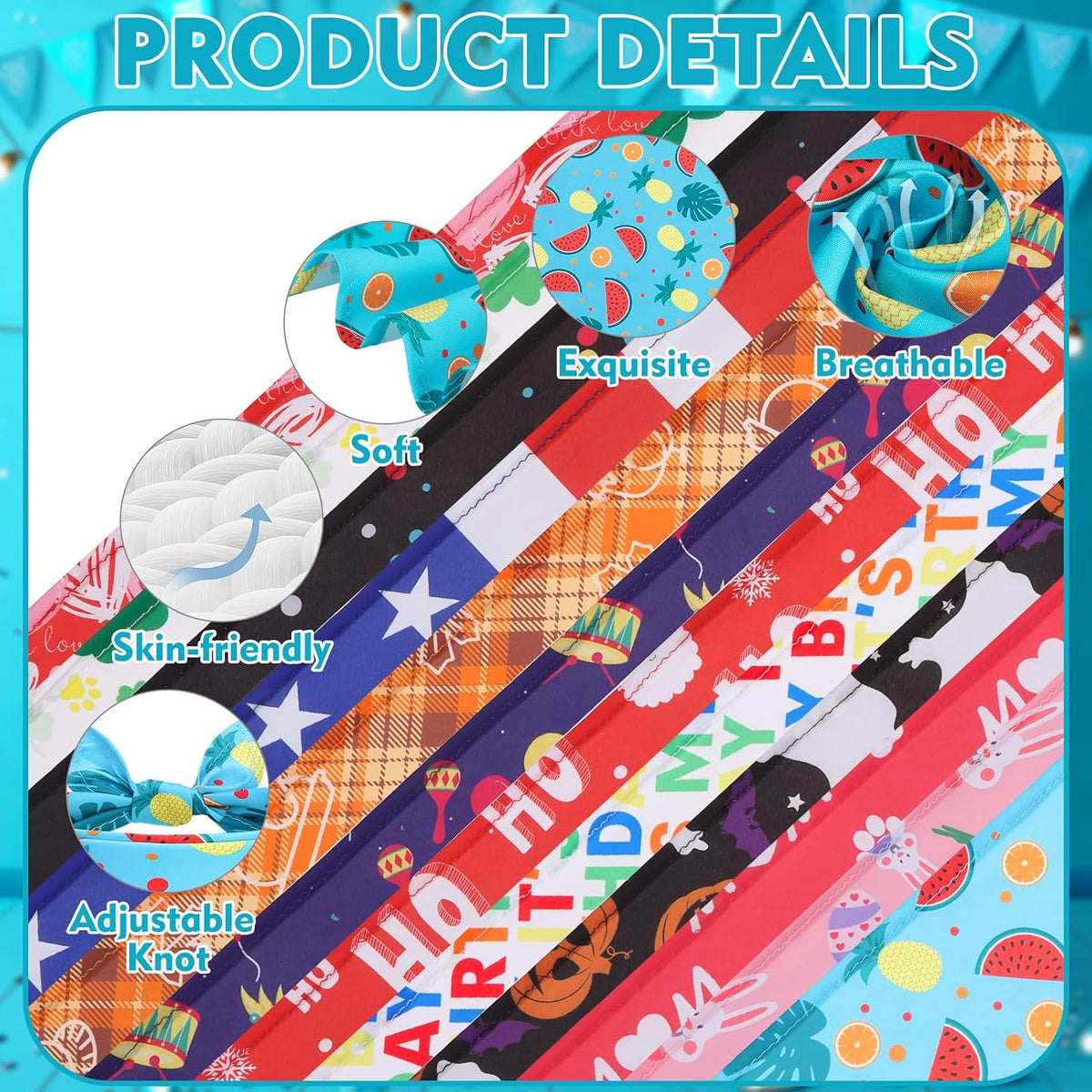 EXPAWLORER Holiday Dog Bandanas Outfit Costumes for Whole Year, 12 Pack