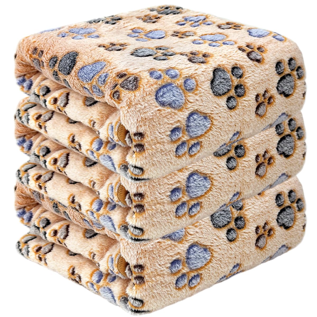 Dog Blankets for Medium Large Dogs, Cute Paw Pattern Washable 41" x 31"