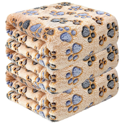 Dog Blankets for Medium Large Dogs, Cute Paw Pattern Washable 41" x 31"