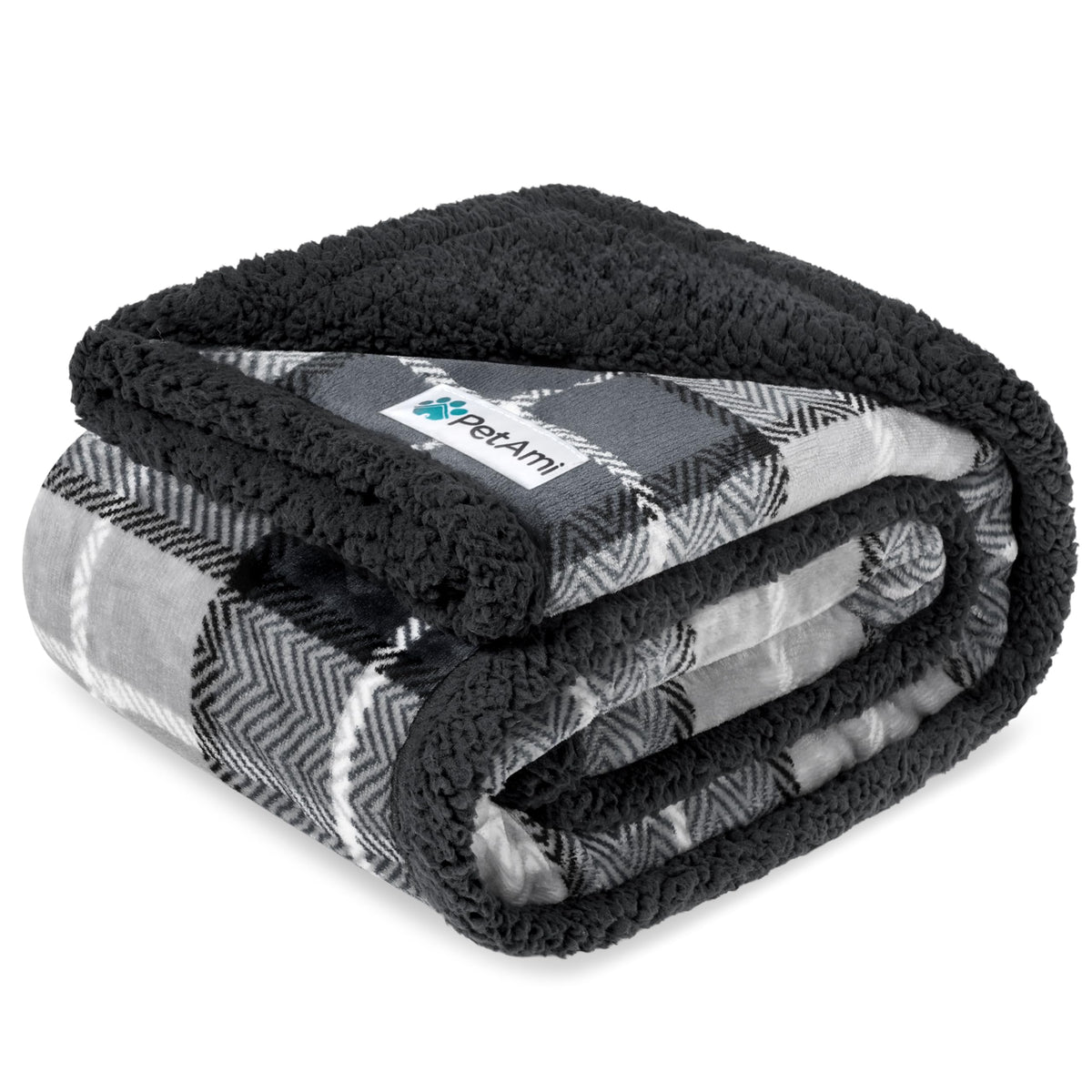 PetAmi Waterproof Dog Blanket for Large Dog Cat Pet, 60x80, Grey Sherpa