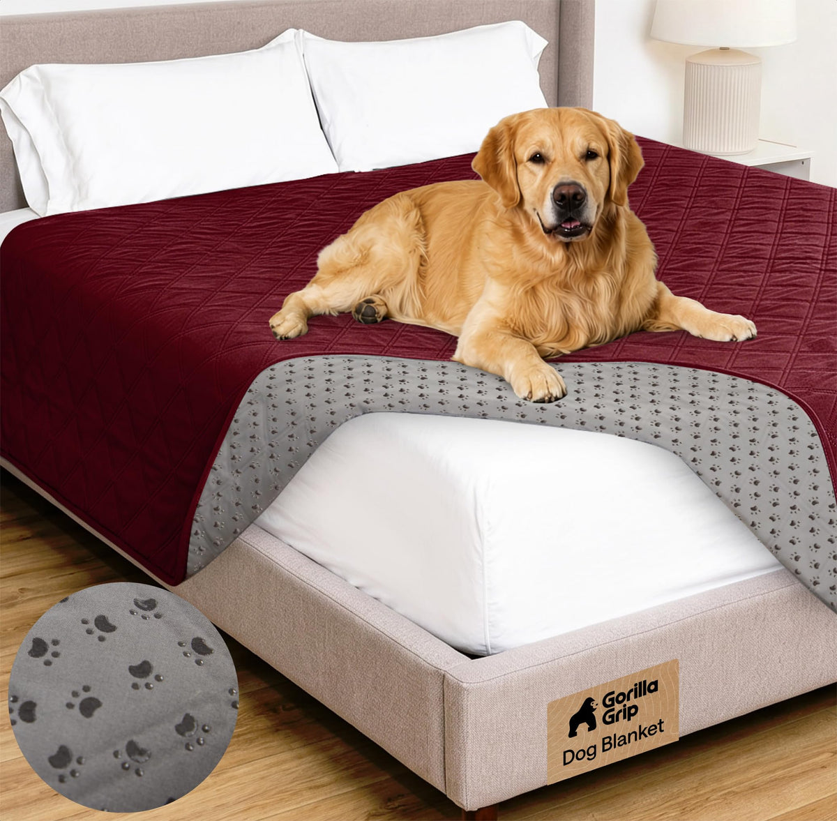 GORILLA GRIP® Waterproof Dog Blanket, Couch Cover for Dogs, 82x102 Charcoal