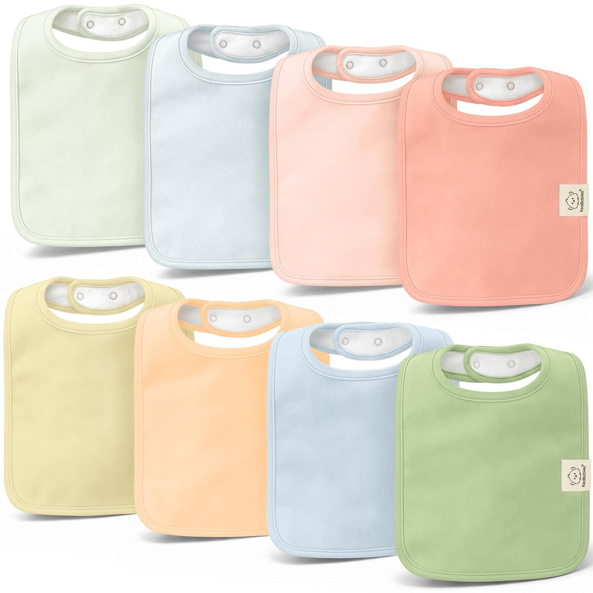 KeaBabies 8-Pack Organic Baby Bibs for Boys, Girls Drool Bibs (Dew)
