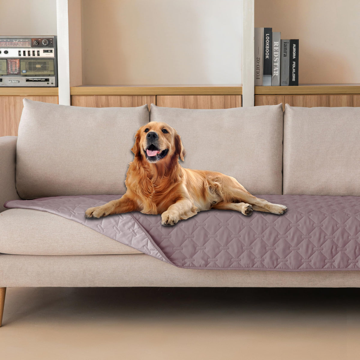 gogobunny Waterproof Pet Blanket for Bed, Washable Couch Cover for Dog Cat