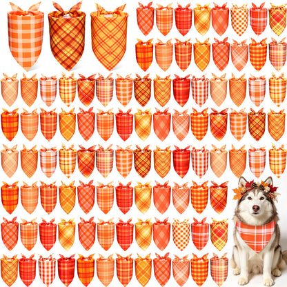 Abbylike 100 Pcs Summer Hawaiian Dog Bandanas Bulk, Tropical Fruits