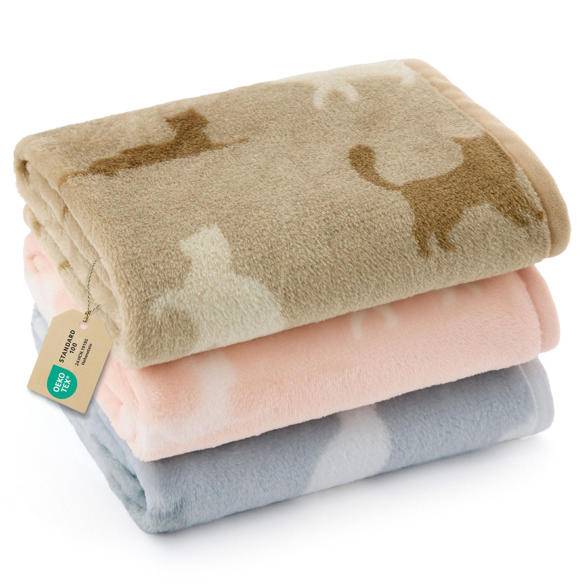 Bedsure Dog Blanket for Small Dogs Puppy, Flannel Fleece, 3-Pack 23x16