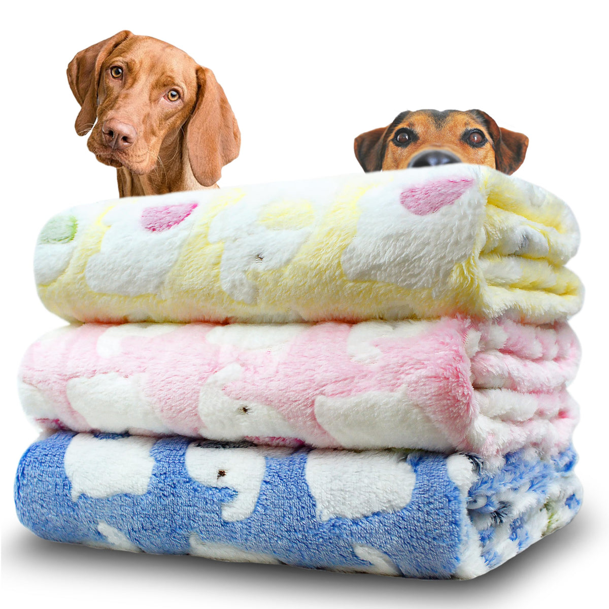 Dog Blankets for Medium Large Dogs, Cute Paw Pattern Washable 41" x 31"