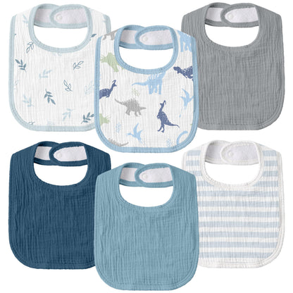 Muslin Bibs for Baby Girl, Adjustable Fit for Drooling and Teething Toddler