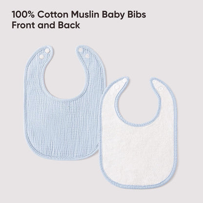 Bearmoss 100% Cotton 10 Pack Muslin Baby Bibs for Drooling and Teething
