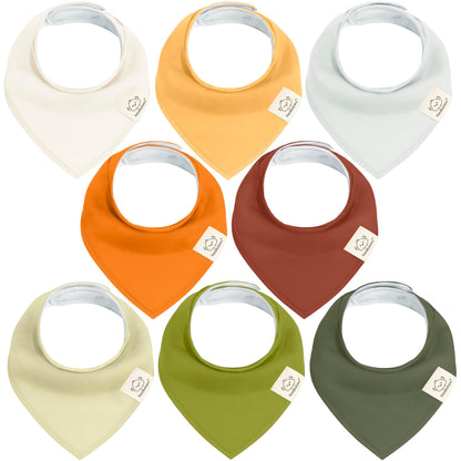 KeaBabies 8pk Organic Baby Bandana Bibs for Drooling Teething, Pets & Paws